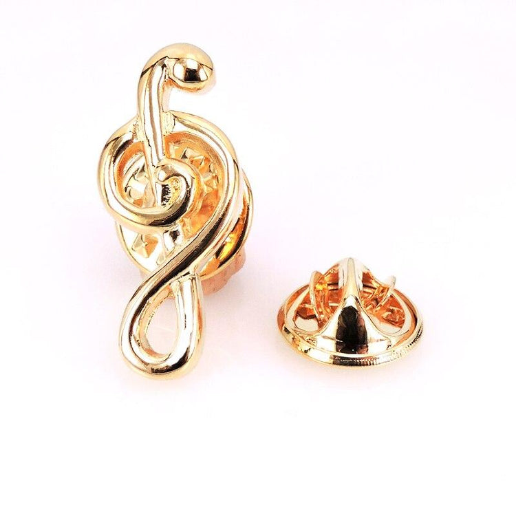 Gold tone Musical Note Lapel Pin-SHOPWITHSTYLE