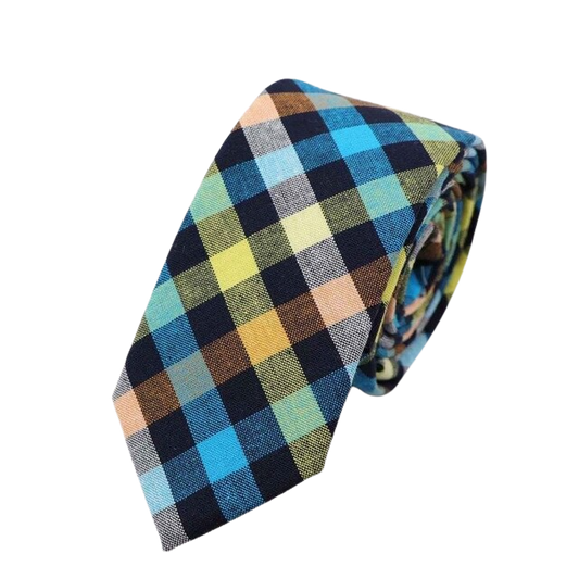 6 CM Multi Color Checked Cotton Tie