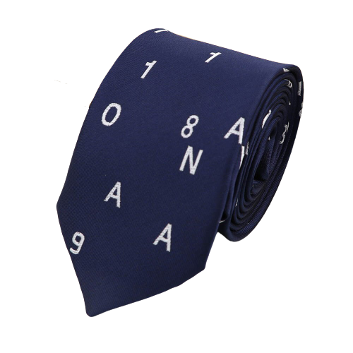 6cm Navy Blue Alphabet Numbers Tie