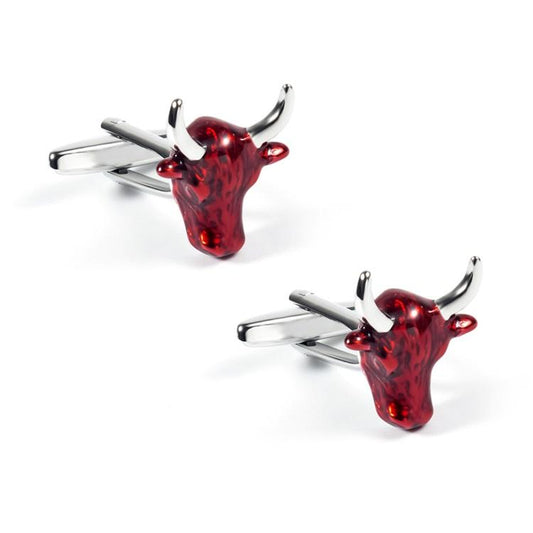 Red Oxhead Cufflinks-SHOPWITHSTYLE