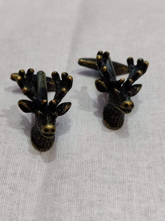 The Swamp Deer Head Vintage Cufflinks-SHOPWITHSTYLE