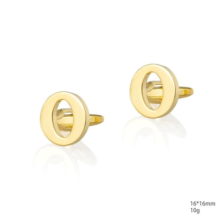 Personalized Letter O Gold Cufflinks-SHOPWITHSTYLE