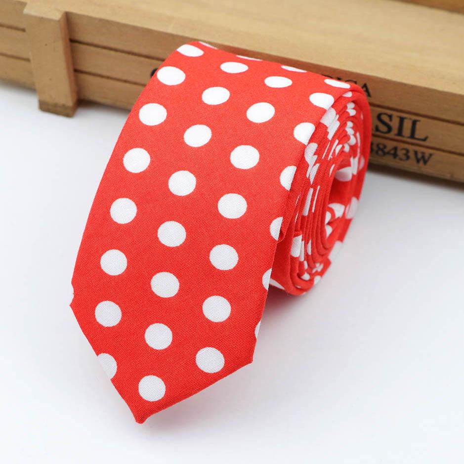Carrot Orange Tie With White Polka Dots-SHOPWITHSTYLE