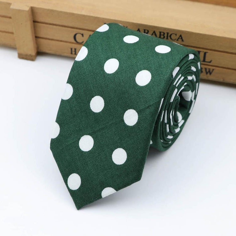Polka Dot Tie In Cypress Green And Ivory-SHOPWITHSTYLE