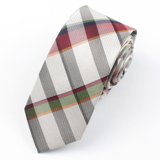 Ivory Slik Tartan Necktie-SHOPWITHSTYLE