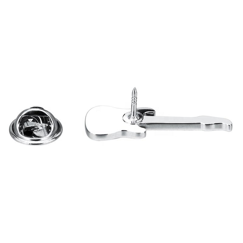 White and Blue  Enamel Guitar Lapel Pin-SHOPWITHSTYLE
