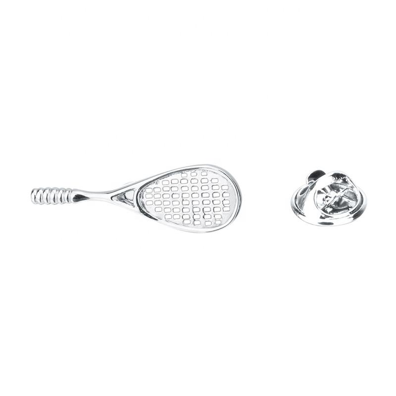 Silver Tennis Racket Lapel Pin-SHOPWITHSTYLE