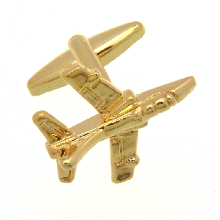 Gold Hawk Aircraft Cufflinks
