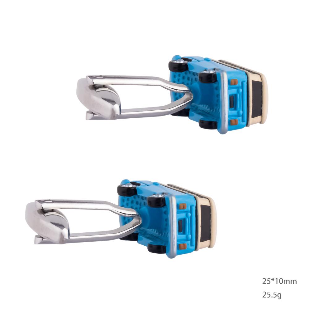 Camper Bus Cufflinks Blue-SHOPWITHSTYLE