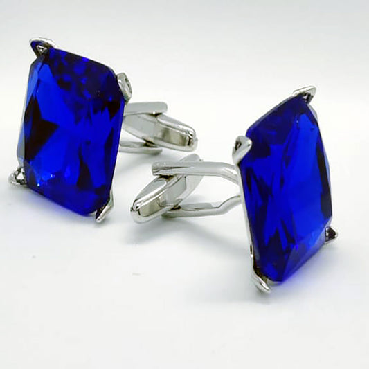 Luxury High End Blue Crystal Cufflinks