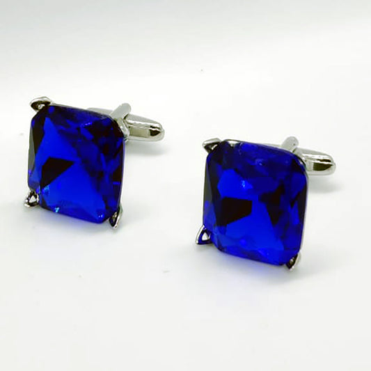 Luxury High End Blue Crystal Cufflinks