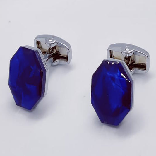 Hexagon Blue Opal Cufflinks