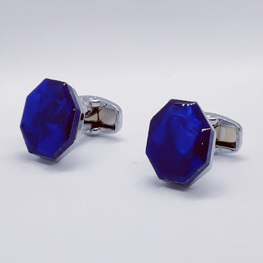 Hexagon Blue Opal Cufflinks