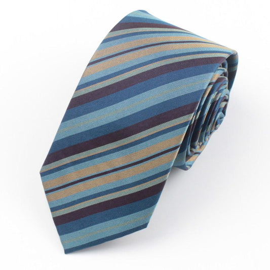 Light Blue Silk Multi Striped Tie -SHOPWITHSTYLE