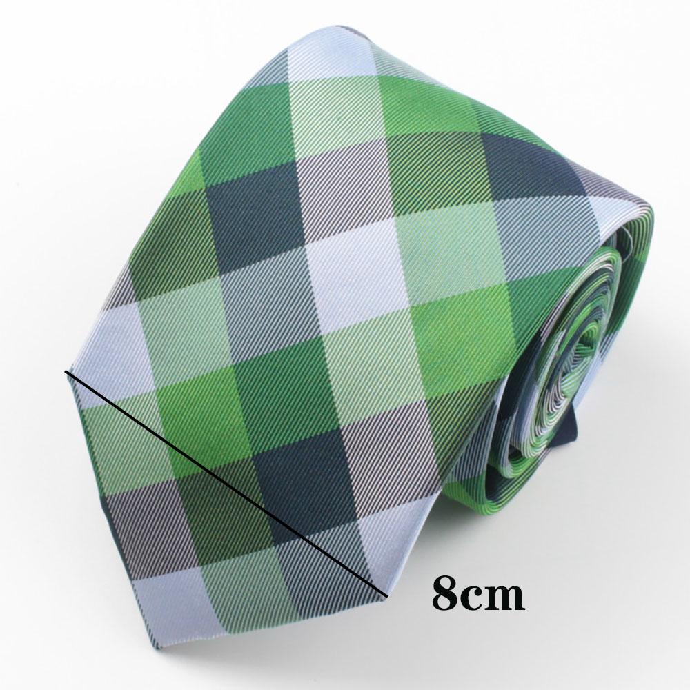 Green Blue Checkered Necktie-SHOPWITHSTYLE