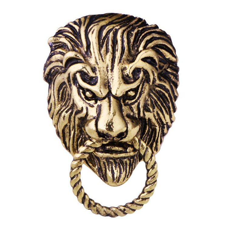 Vintage Gold Lion Head Brooch- SHOPWITHSTYLE