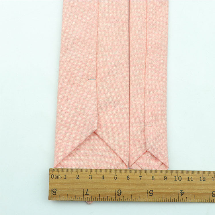 6cm Peach Solid Cotton Tie