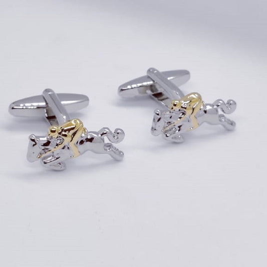 Silver Gold Polo Player Cufflinks