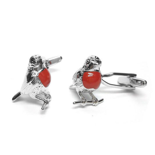 Red Robin Silver Cufflinks