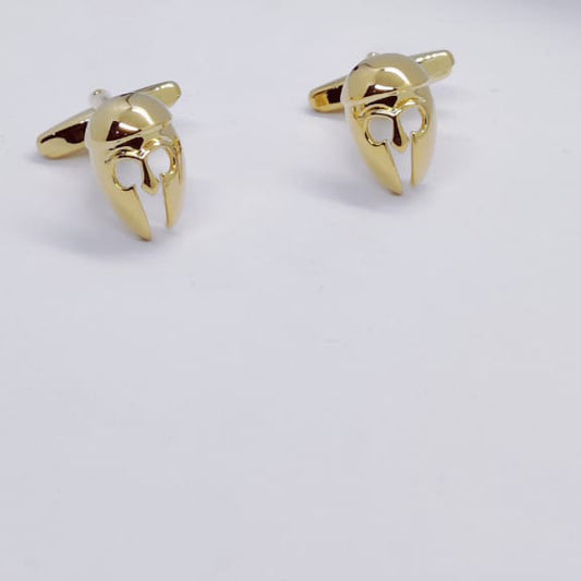 Gold helmet cufflinks