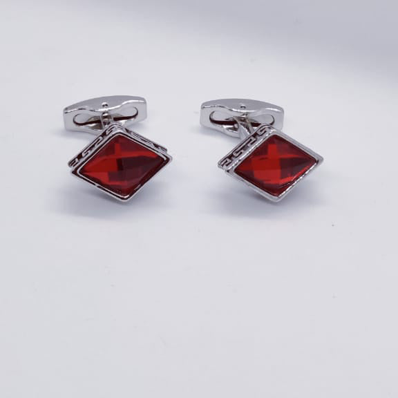 Red Stone Rhombus Cufflinks