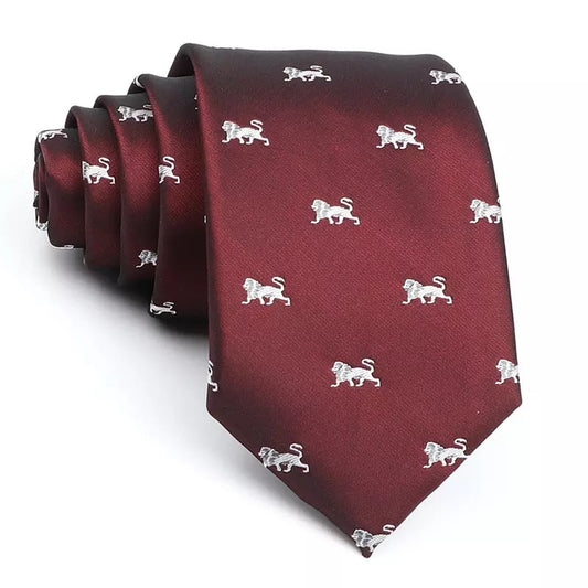 7.5cm Wine Lion-King Tie