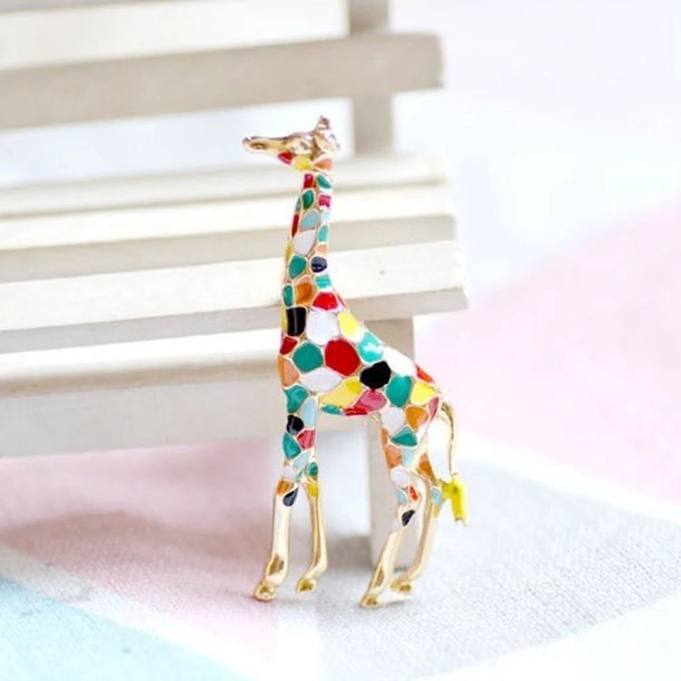 Giraffe Enamel Multicolour Brooch