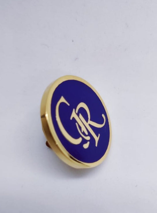 GR Double Initial Round Lapel Pin