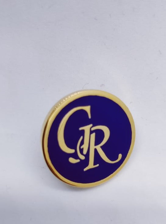 GR Double Initial Round Lapel Pin