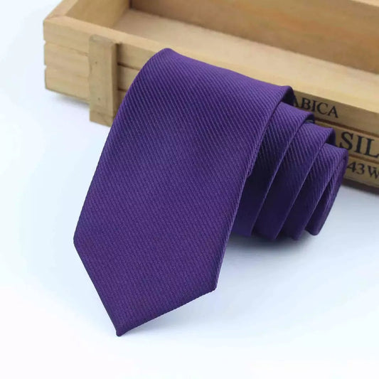 6cm Solid Purple Tie-SHOPWITHSTYLE
