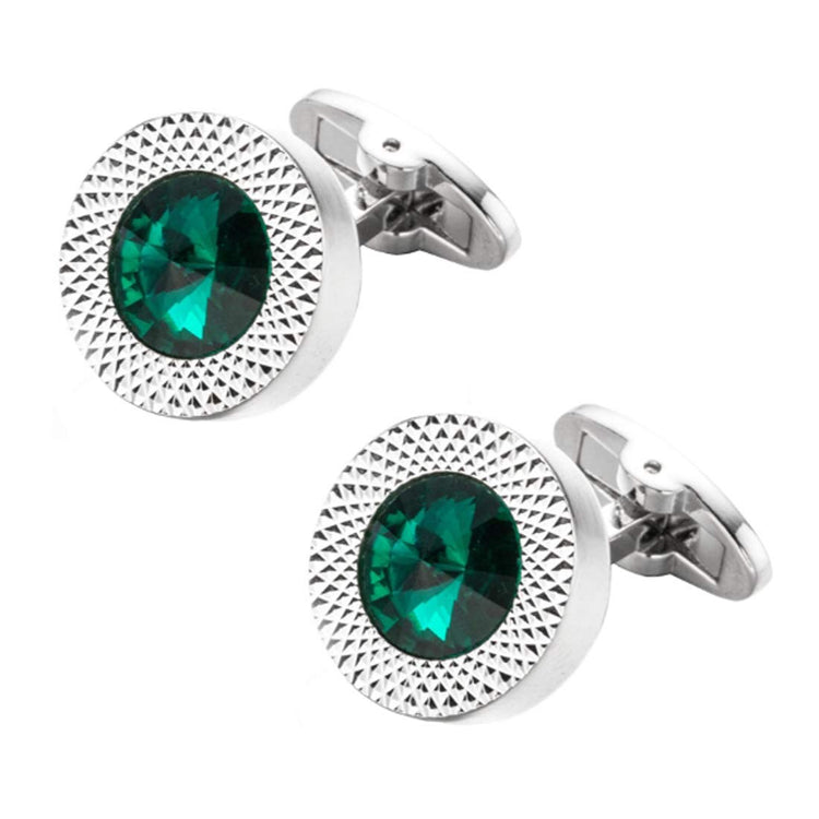 Emerald Green and Silver Cufflinks