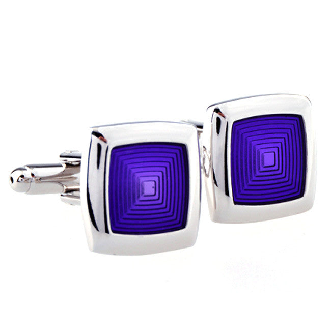 Purple square silver Cuffinks for Men - SHOPWITHSTYLE