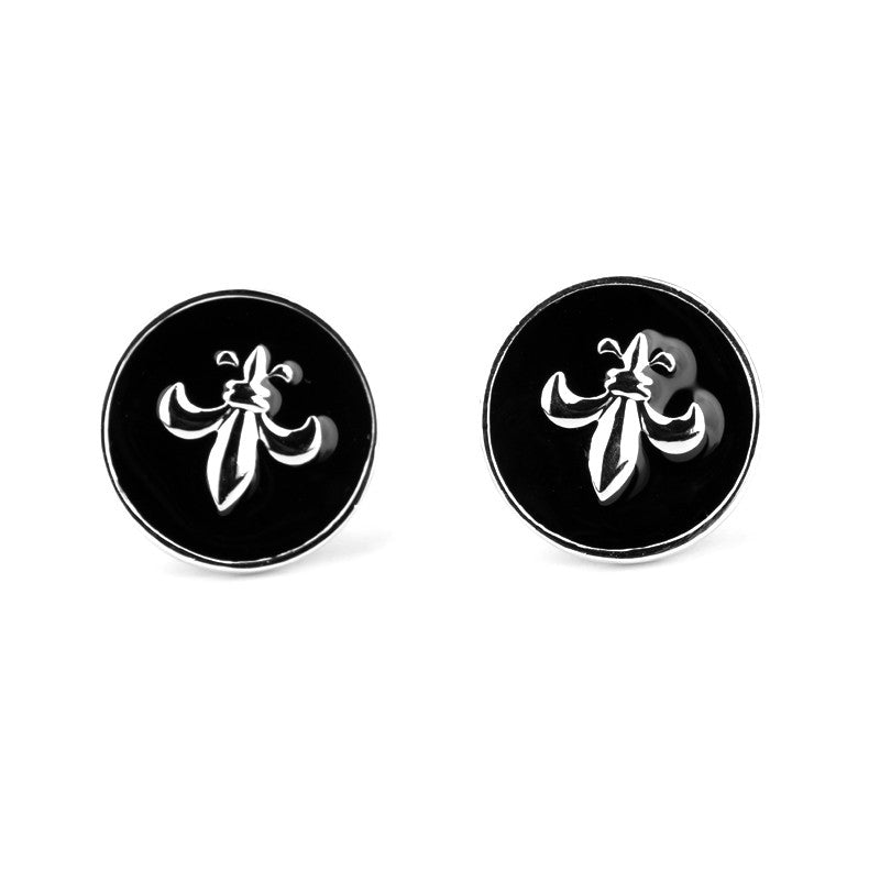 Black Fleur-De-Lis Copper Cufflinks for Men - SHOPWITHSTYLE