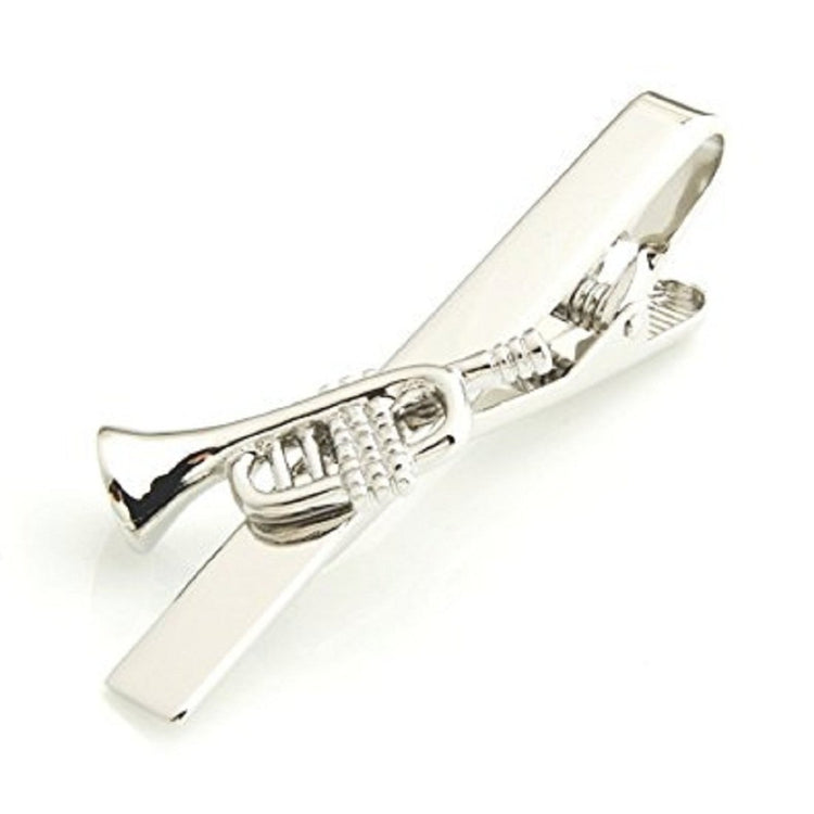 Silver-tone Trumpet Tie Clip for Men - SHOPWITHSTYLE