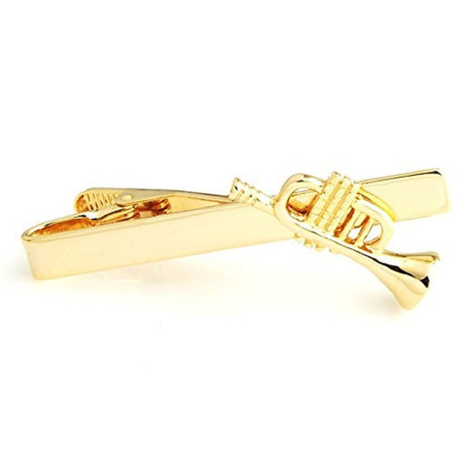 Gold-tone Trumpet Tie Clip for Men - SHOPWITHSTYLE