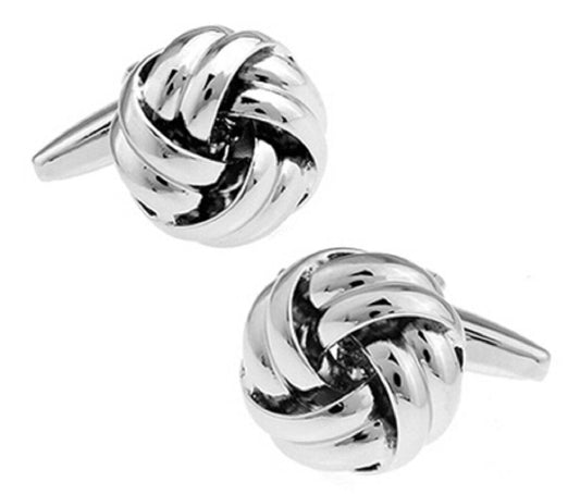 Silver Round Knots Cufflinks - SHOPWITHSTYLE