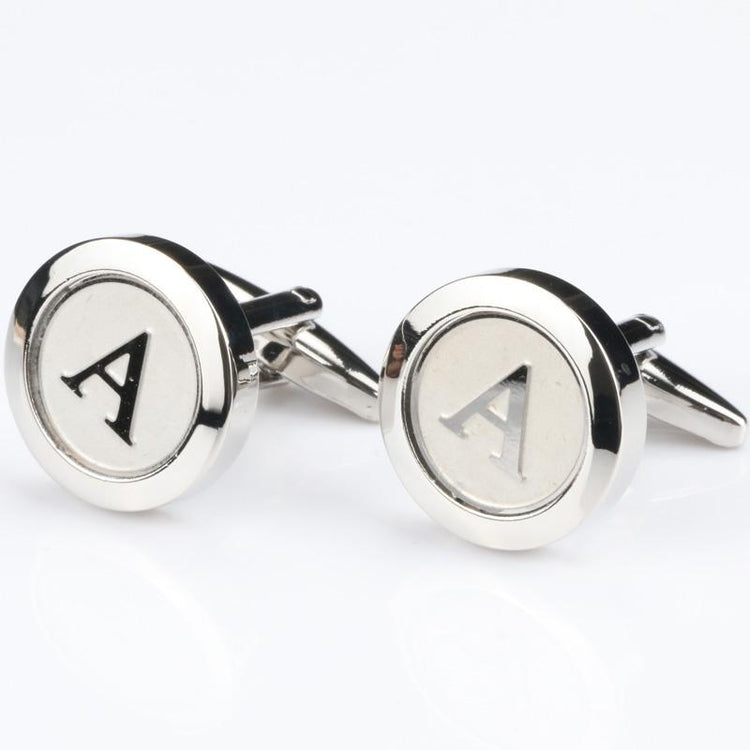 Personalized Round Letter A Cufflinks - SHOPWITHSTYLE