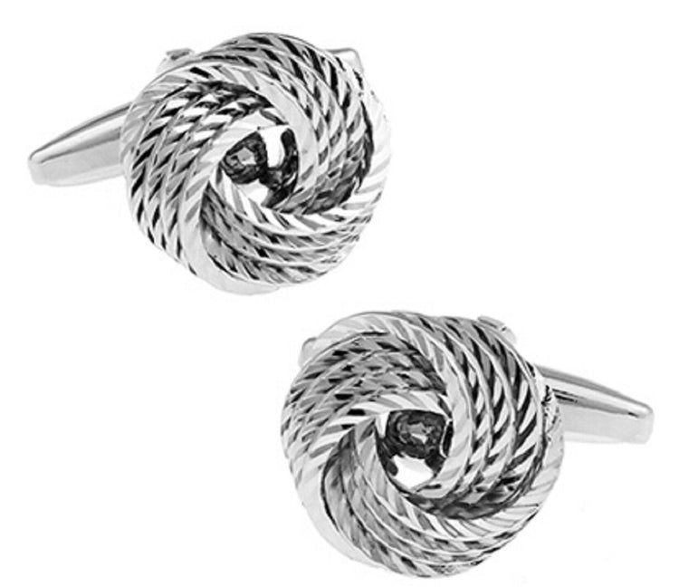 Silver Round Knots Cufflinks - SHOPWITHSTYLE