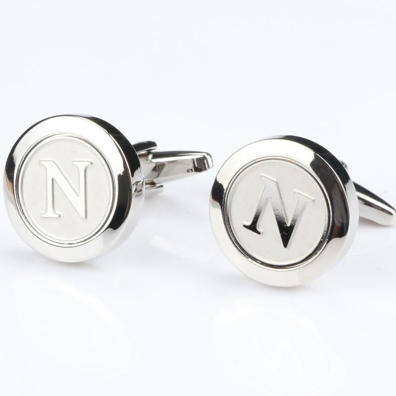 Personalized Round Letter N Cufflinks - SHOPWITHSTYLE