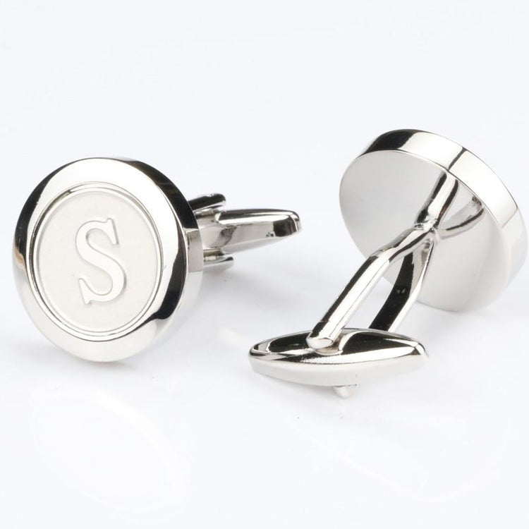 Personalized Round Letter S Cufflinks - SHOPWITHSTYLE