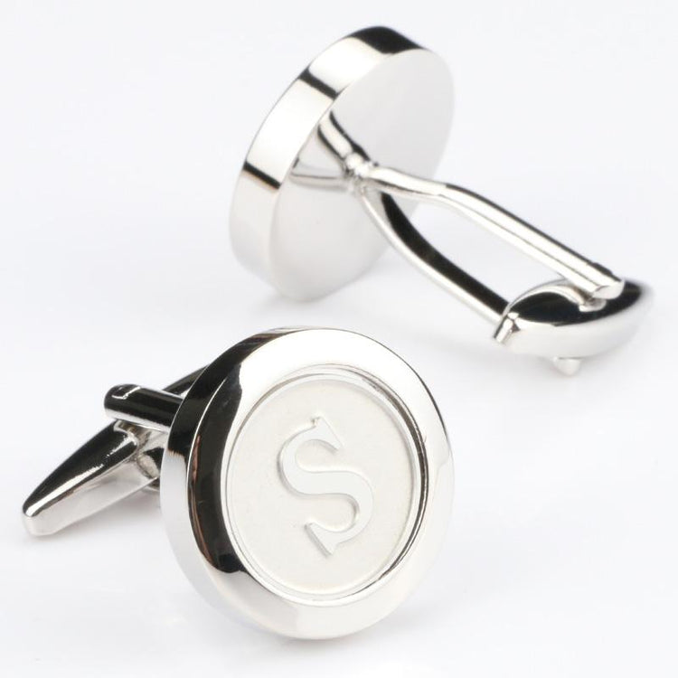 Personalized Round Letter S Cufflinks - SHOPWITHSTYLE