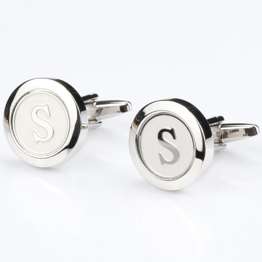 Personalized Round Letter S Cufflinks - SHOPWITHSTYLE