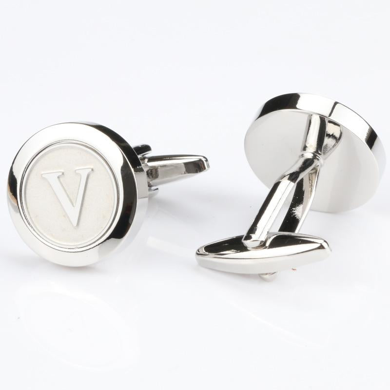 Personalized Round Letter V Cufflinks - SHOPWITHSTYLE