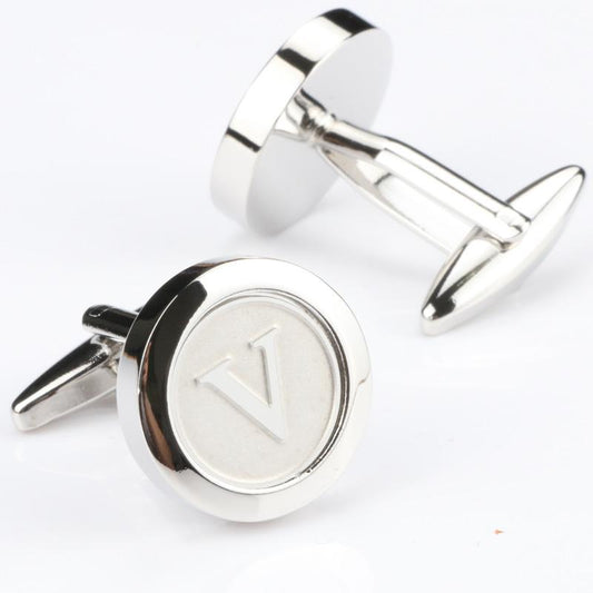 Personalized Round Letter V Cufflinks - SHOPWITHSTYLE