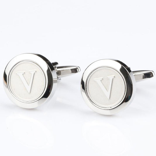 Personalized Round Letter V Cufflinks - SHOPWITHSTYLE