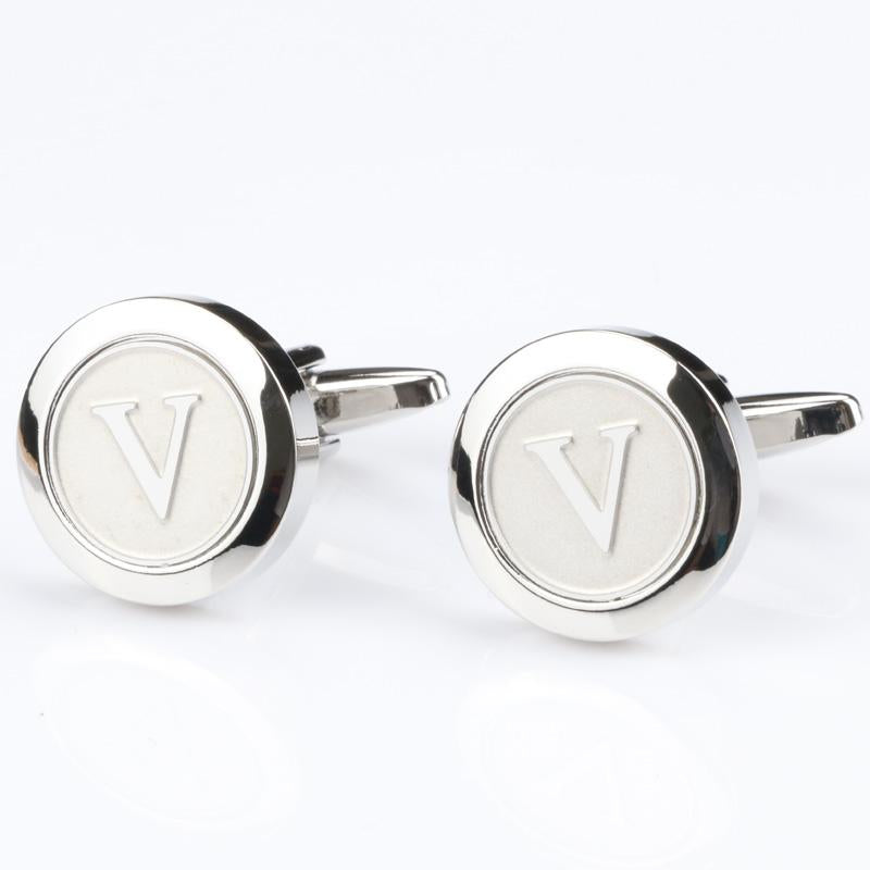 Personalized Round Letter V Cufflinks - SHOPWITHSTYLE