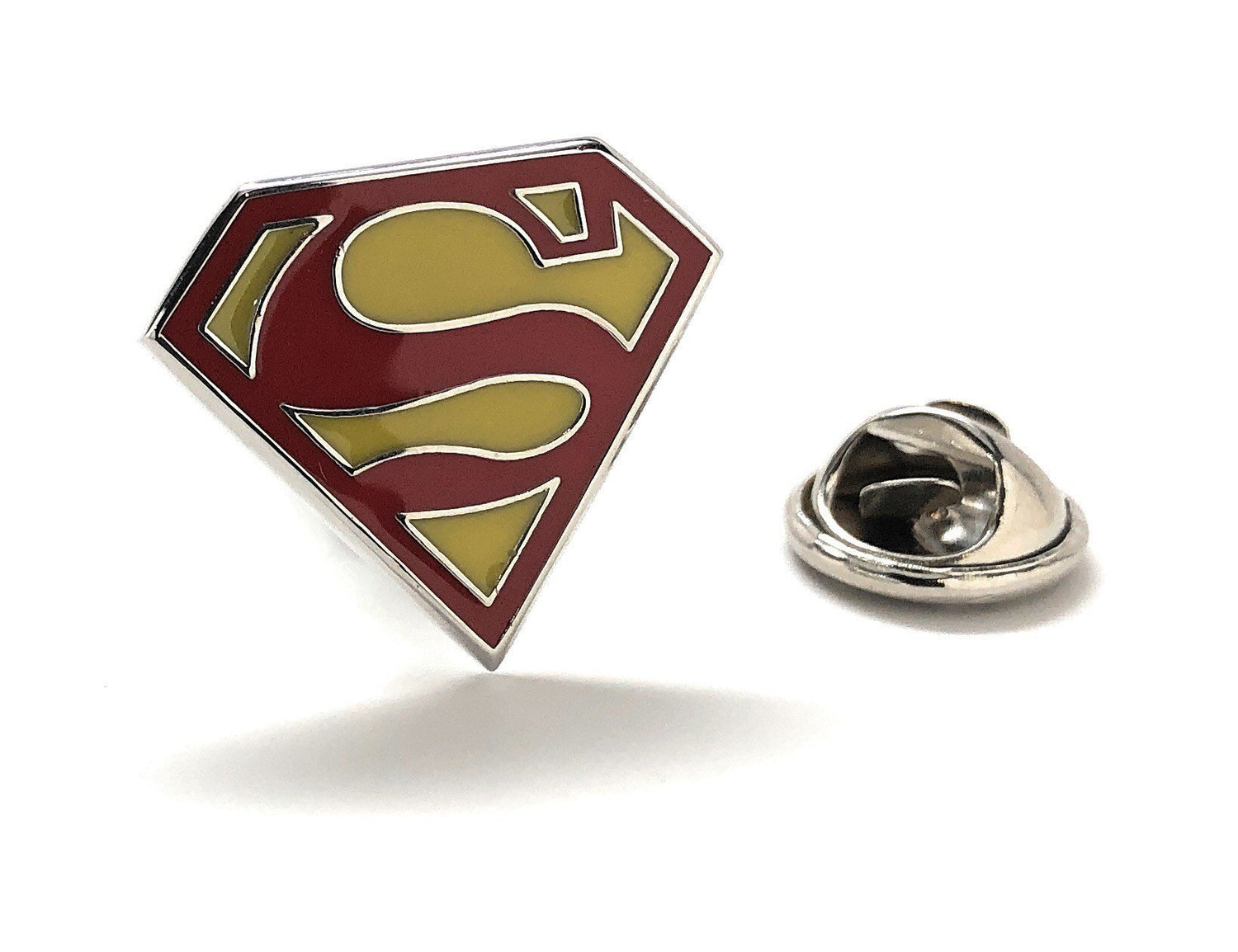 Red and Yellow Superman Lapel Pin - SHOPWITHSTYLE