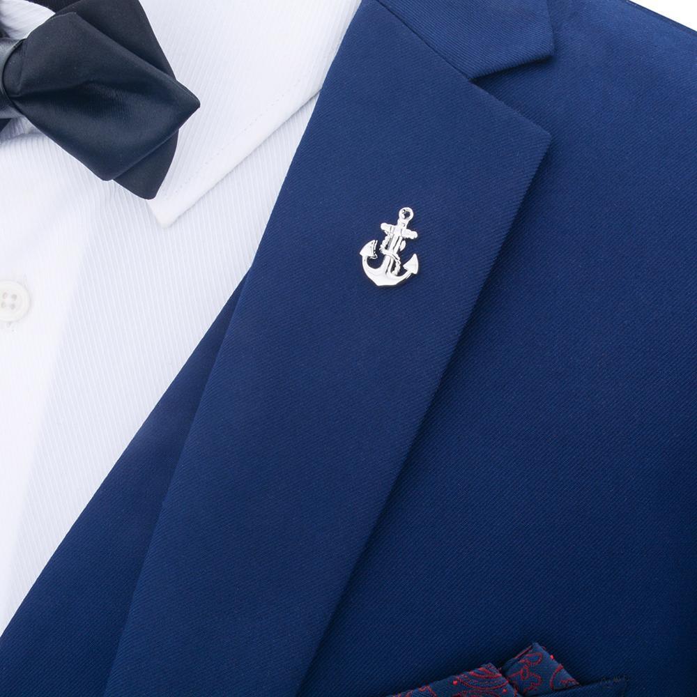 Silver Anchor Rope Lapel Pin - SHOPWITHSTYLE