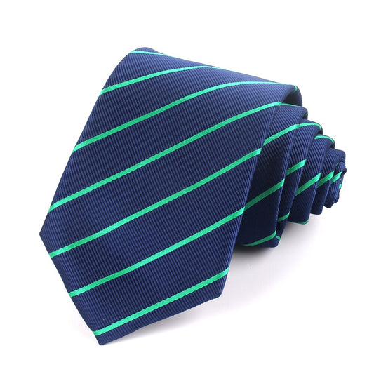 8 cm Green and Blue Stripe Tie - SHOPWITHSTYLE
