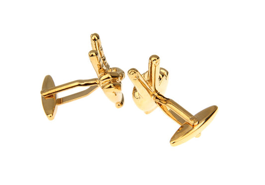 albetro Gold Victory Sign Peace Cufflinks - SHOPWITHSTYLE